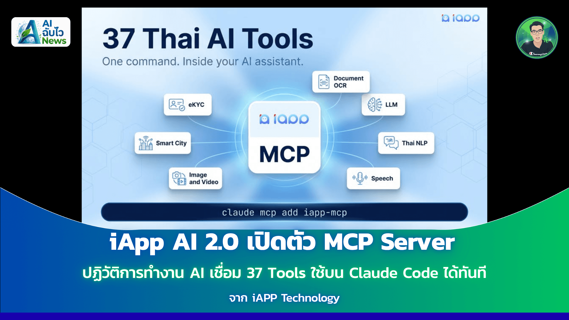iApp AI 2.0 เปิดตัว MCP Server ปฏิวัติการทำงาน AI เชื่อม 37 Tools ใช้บน Claude Code ได้ทันที