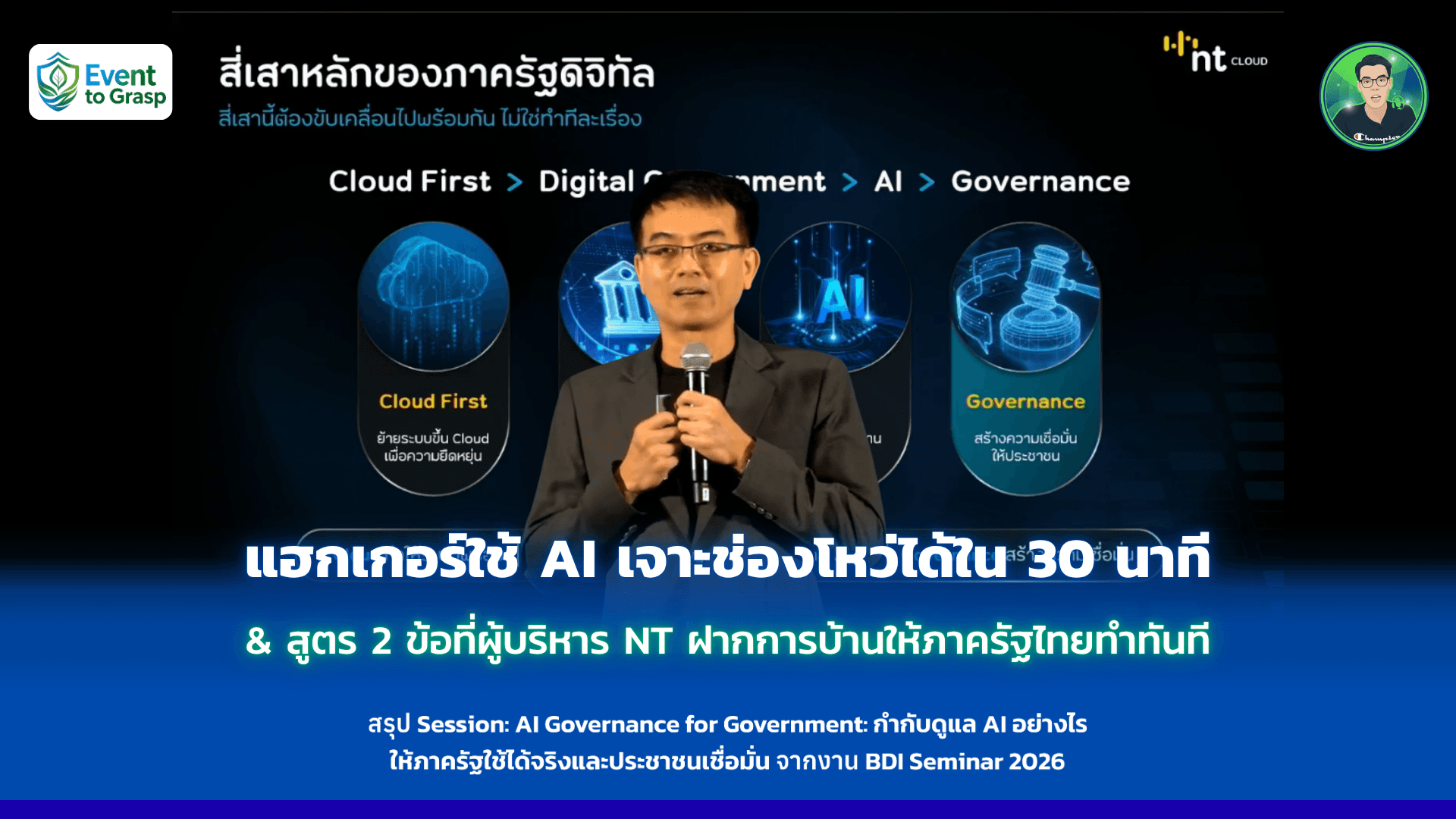 แฮกเกอร์ใช้ AI เจาะช่องโหว่ได้ใน 30 นาที & สูตร 2 ข้อที่ผู้บริหาร NT ฝากการบ้านให้ภาครัฐไทยทำทันที