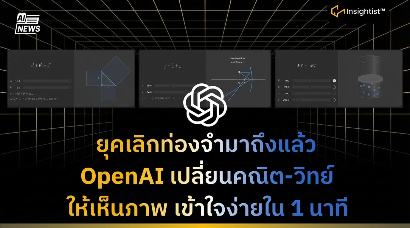 ยุคเลิกท่องจำมาถึงแล้ว OpenAI เปลี่ยนคณิต-วิทย์ให้เห็นภาพ เข้าใจง่ายใน 1 นาที